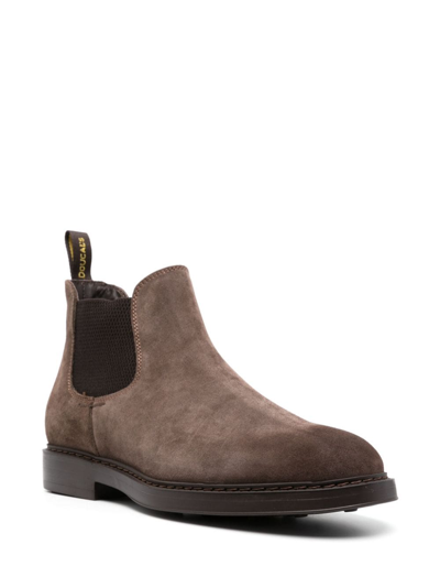 Shop Doucal's Slip-on Suede Chelsea Boots In Grau
