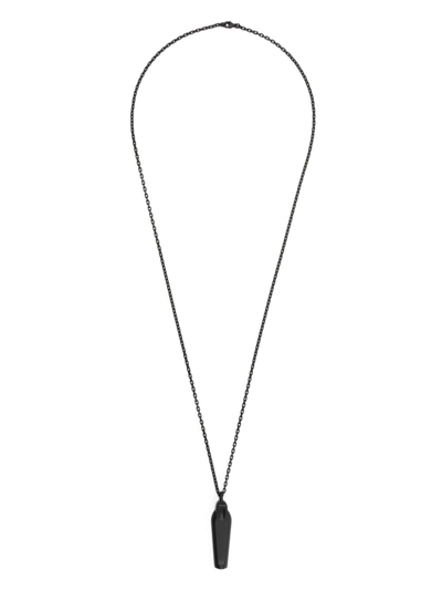 Shop Rick Owens Logo-engraved Chain Necklace In Schwarz