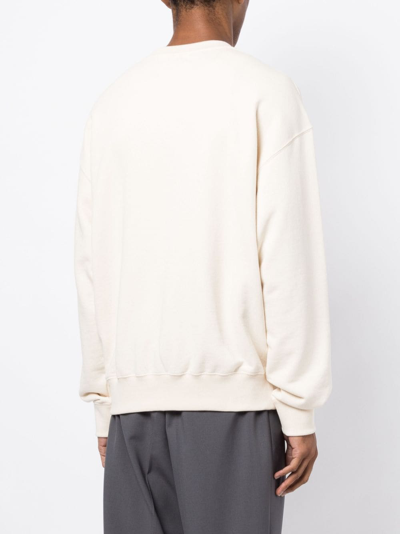 Shop Jil Sander Logo-print Cotton Sweatshirt In Weiss