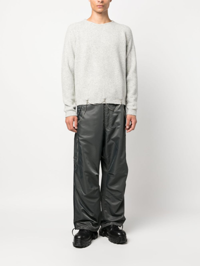 Shop Random Identities Berlin Wide-leg Drawstring Trousers In Grey