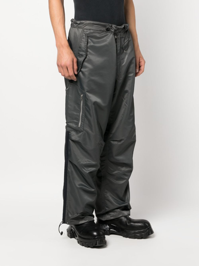 Shop Random Identities Berlin Wide-leg Drawstring Trousers In Grey