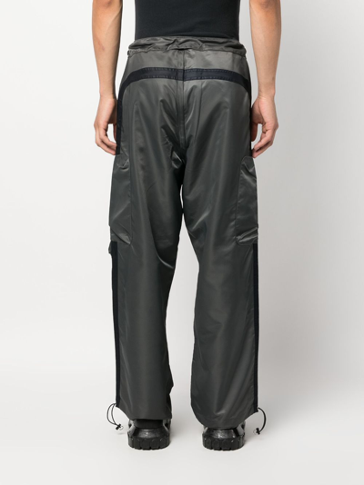 Shop Random Identities Berlin Wide-leg Drawstring Trousers In Grey