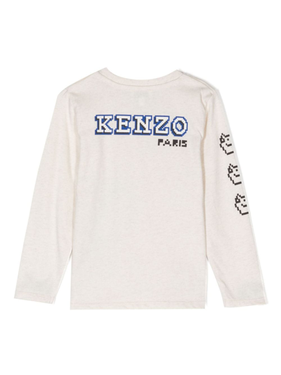 Shop Kenzo Jungle Game-print Cotton T-shirt In Weiss