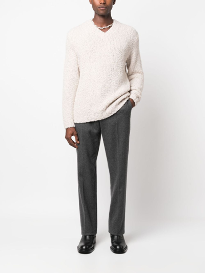 Sunflower Brushed-effect V-neck Jumper In Nude