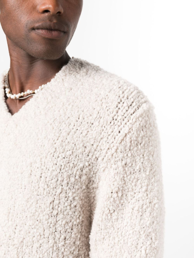 Sunflower Brushed-effect V-neck Jumper In Nude