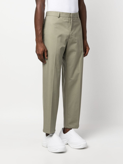 Shop Jil Sander Straight-leg Cotton Trousers In Grün