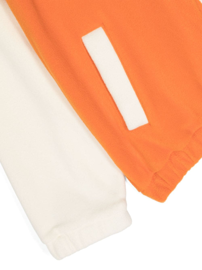 Shop Mini Rodini Logo-patch Colour-block Cardigan In Orange
