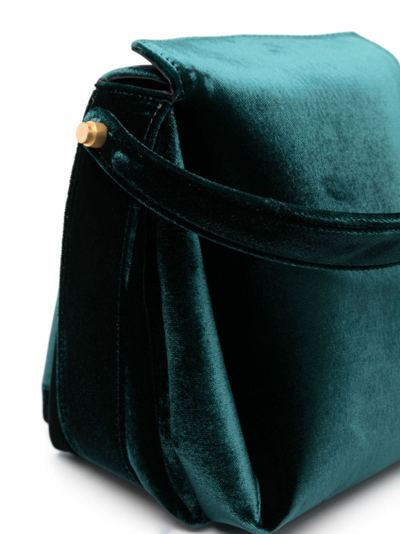 Shop Neous Velvet-finish Shoulder Bag In Grün