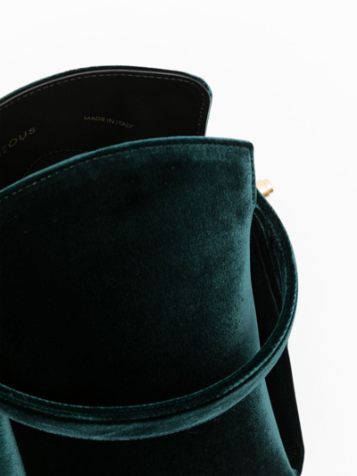 Shop Neous Velvet-finish Shoulder Bag In Grün