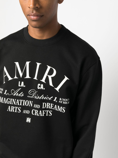 Shop Amiri Logo-print Cotton Sweatshirt In Schwarz