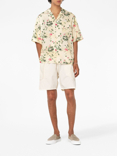 Shop John Elliott Floral-print Short-sleeve Shirt In Neutrals