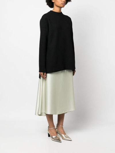 Jil Sander Crew-neck Knitted Jumper In Schwarz