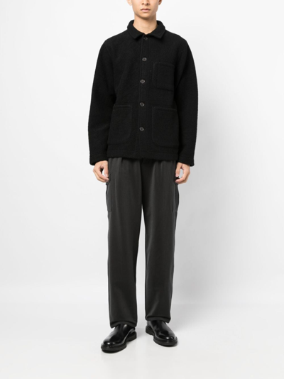 Shop Universal Works Buttoned Shirt Jacket In Black