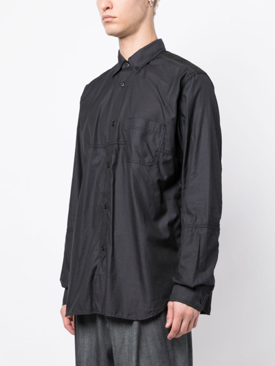 Shop Junya Watanabe Long-sleeve Cotton Shirt In Schwarz