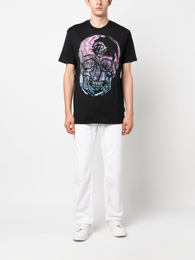 Philipp Plein T-shirt Mit Totenkopf-print In Black