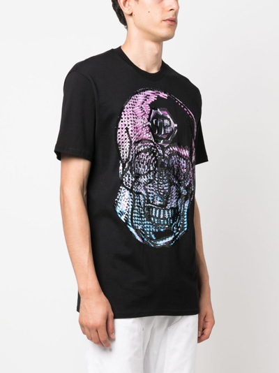 Philipp Plein T-shirt Mit Totenkopf-print In Black