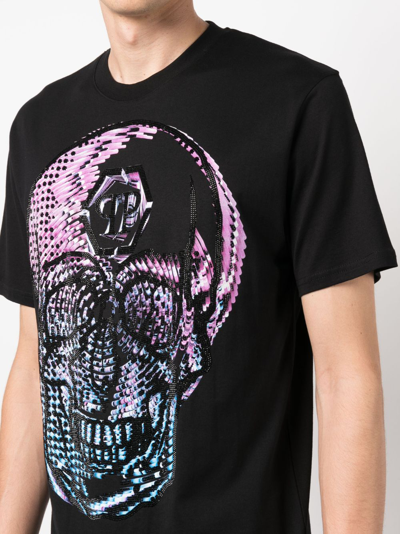 Philipp Plein T-shirt Mit Totenkopf-print In Black