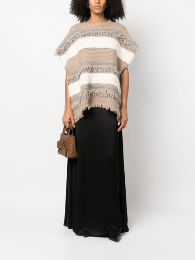 Shop Fabiana Filippi High-waisted Satin Maxi Skirt In Schwarz