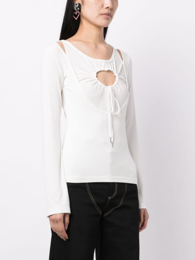 Natasha Zinko Langarmshirt Mit Cut-out In White