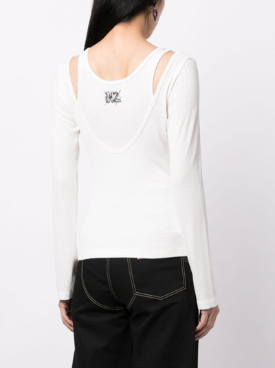 Natasha Zinko Langarmshirt Mit Cut-out In White