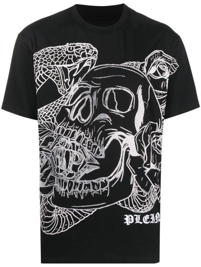 Shop Philipp Plein Graphic-print T-shirt In Black