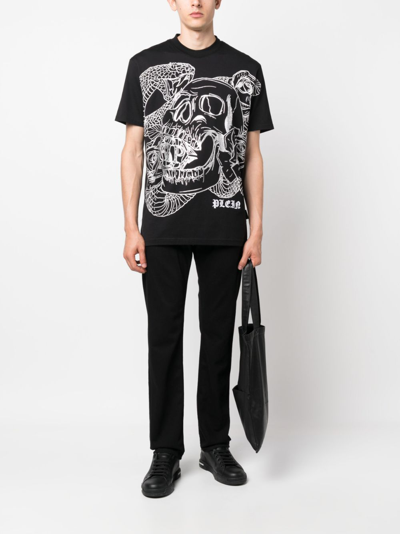 Shop Philipp Plein Graphic-print T-shirt In Black