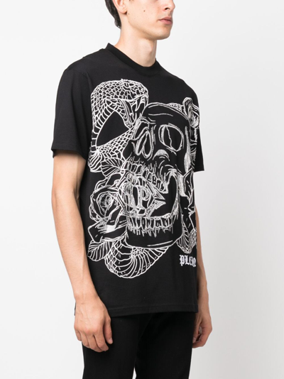 Shop Philipp Plein Graphic-print T-shirt In Black