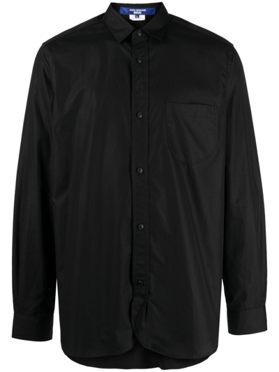 Shop Junya Watanabe Long-sleeve Cotton Shirt In Schwarz