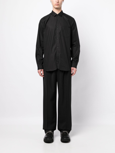 Junya Watanabe Long-sleeve Cotton Shirt In Schwarz