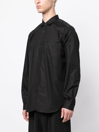 Shop Junya Watanabe Long-sleeve Cotton Shirt In Schwarz