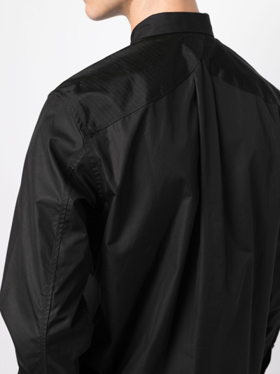 Junya Watanabe Long-sleeve Cotton Shirt In Schwarz