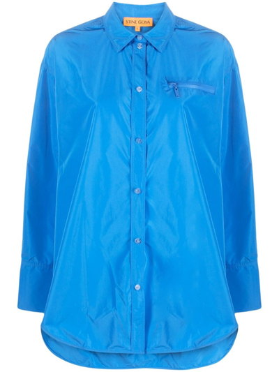 Shop Stine Goya Natalie Long-sleeve Shirt In Blau