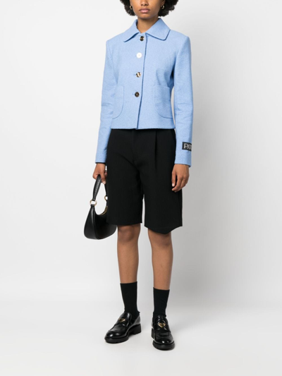 Patou Long-sleeve Tailored Jacket In Blau