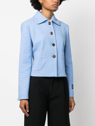 Shop Patou Long-sleeve Tailored Jacket In Blau
