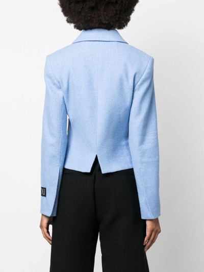 Shop Patou Long-sleeve Tailored Jacket In Blau