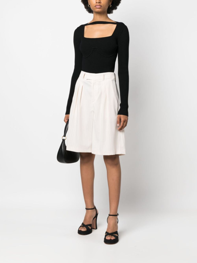 Patou Long-sleeve Knitted Top In Schwarz