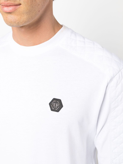 Shop Philipp Plein Snake-print Long-sleeve T-shirt In White