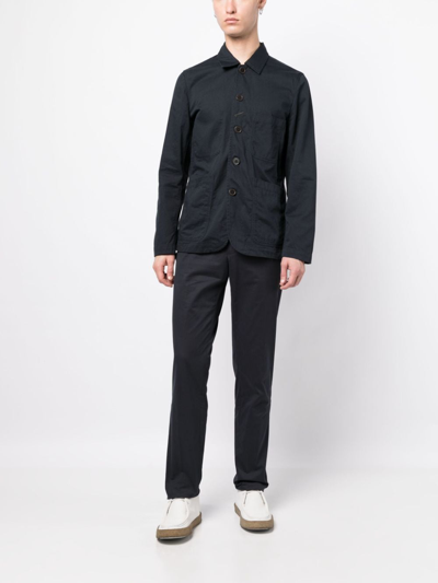 Universal Works Long-sleeve Cotton Shirt In Blau