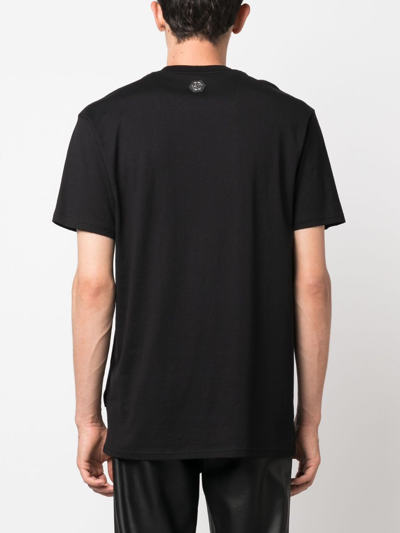 Shop Philipp Plein Ss Chrome Round-neck T-shirt In Black