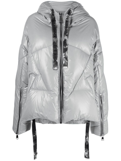 Shop Khrisjoy Khris Iconic Hooded Padded Jacket In Silber