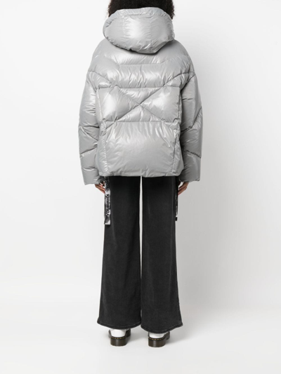 Khrisjoy Khris Iconic Hooded Padded Jacket In Silber