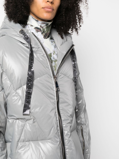 Shop Khrisjoy Khris Iconic Hooded Padded Jacket In Silber