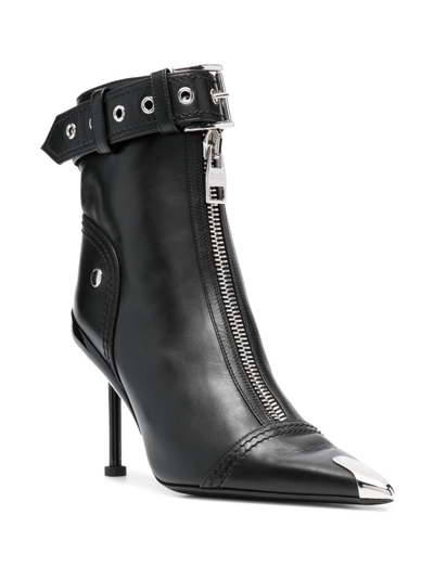 Alexander Mcqueen Alexander Mc Queen Black Slash Biker Boot In Schwarz
