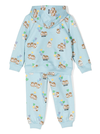 Shop Moschino Teddy Bear-print Tracksuit Set In Blue