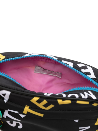 Shop Stella Mccartney Logo-tape Patchwork Crossbody Bag In Black