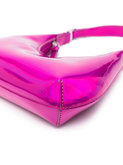 Shop By Far Metallic-finish Shoulder Bag In Pink