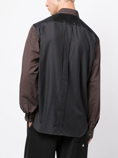 Junya Watanabe Long-sleeve Cotton Shirt In Brown