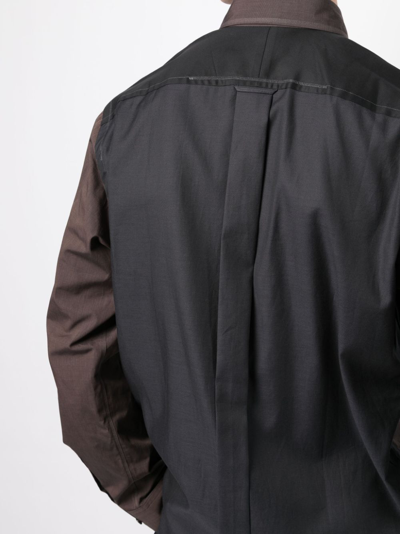 Junya Watanabe Long-sleeve Cotton Shirt In Brown