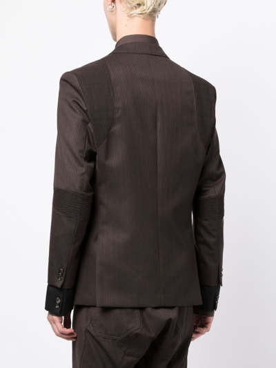 Shop Junya Watanabe Panelled Wool Blazer In Brown