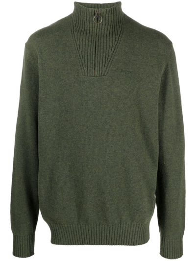 Barbour Half-zip Wool Jumper In Green